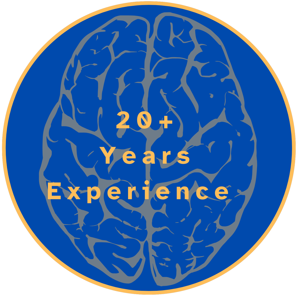 20+ years of experience badge